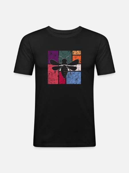 Abeille - T-shirt près du corps Homme - noir