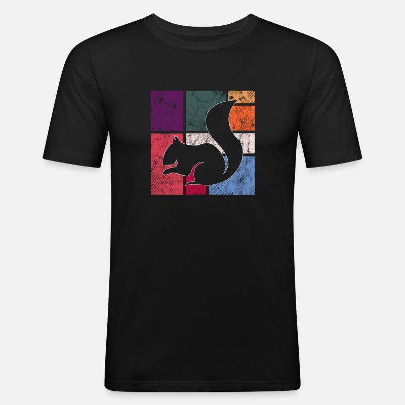 Eichhörnchen - Männer Slim Fit T-Shirt - Schwarz