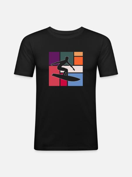 Surf - T-shirt près du corps Homme - noir