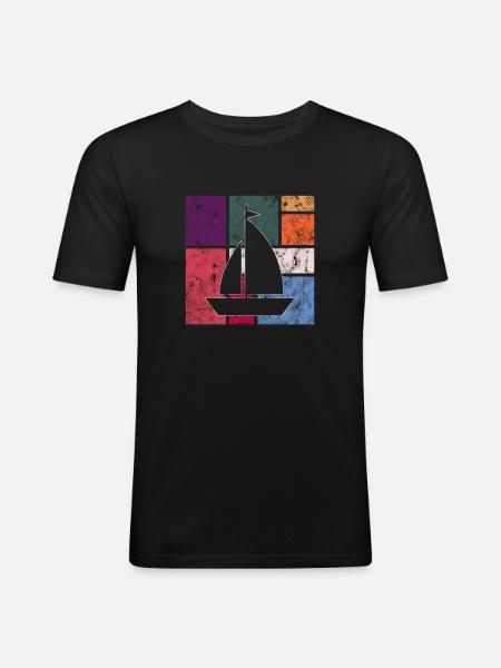 Voile - T-shirt près du corps Homme - noir