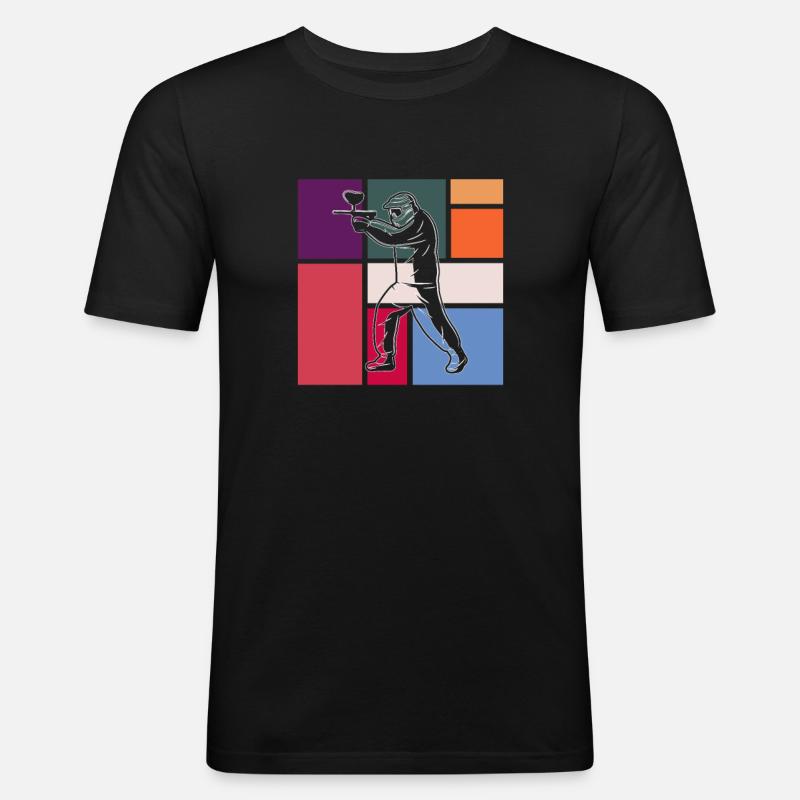Paintball - Männer Slim Fit T-Shirt - Schwarz