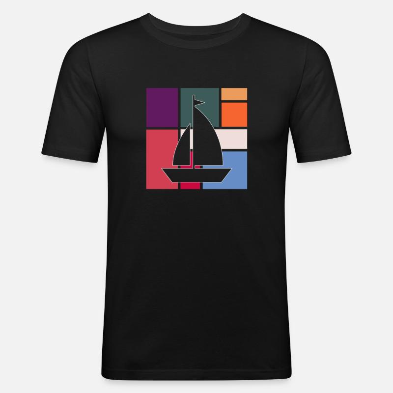 Segeln - Männer Slim Fit T-Shirt - Schwarz