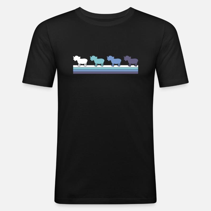 Schaf - Männer Slim Fit T-Shirt - Schwarz