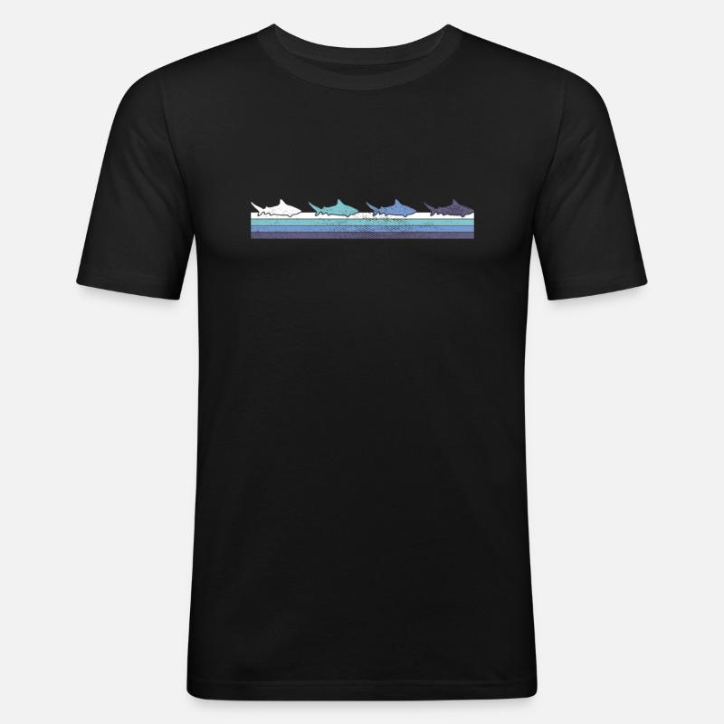 Hai - Männer Slim Fit T-Shirt - Schwarz