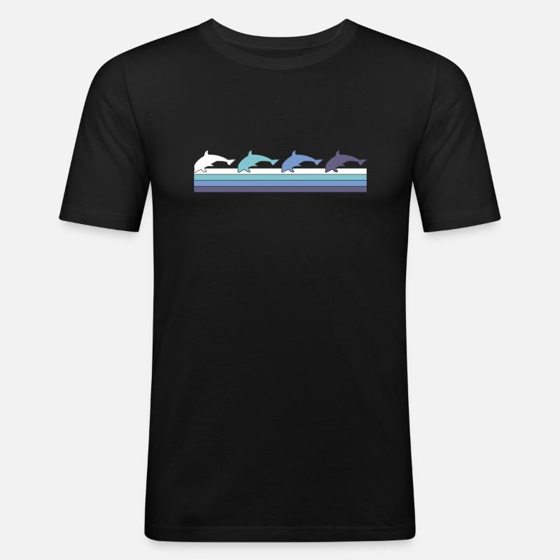 Delfin - Männer Slim Fit T-Shirt - Schwarz