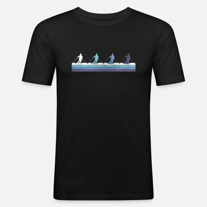 Ski - Männer Slim Fit T-Shirt - Schwarz