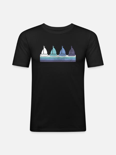 Sail - Men's Slim Fit T-Shirt - black