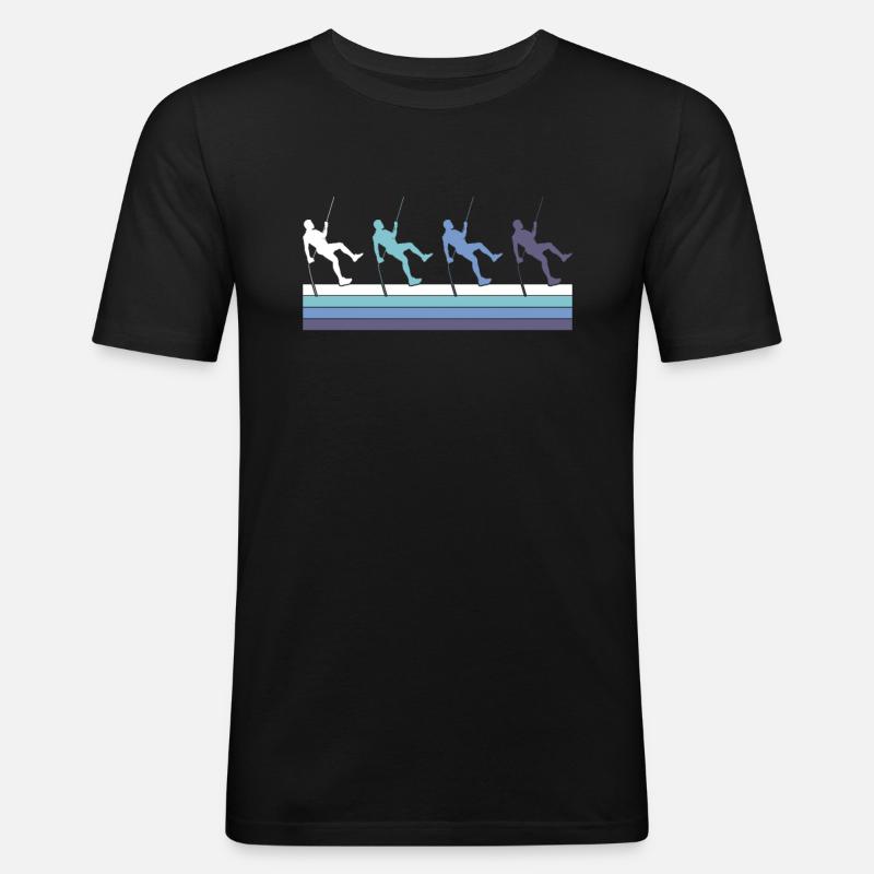 Klettern - Männer Slim Fit T-Shirt - Schwarz
