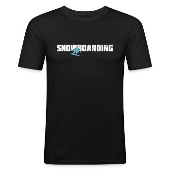 Planche à neige - T-shirt près du corps Homme - noir - Devant - Nik (191cm)