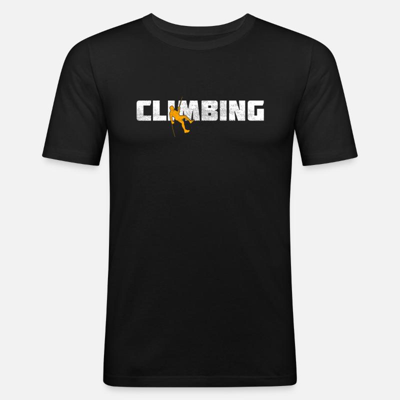 Klettern - Männer Slim Fit T-Shirt - Schwarz