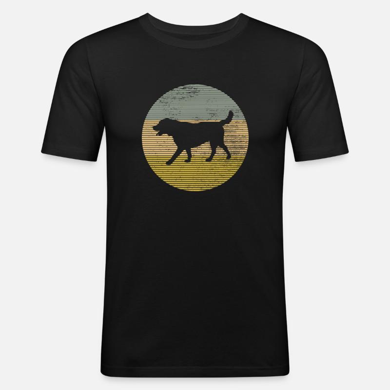 Hund - Männer Slim Fit T-Shirt - Schwarz