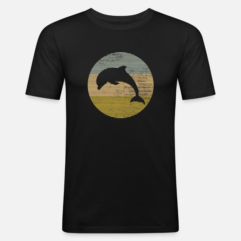 Delfin - Männer Slim Fit T-Shirt - Schwarz