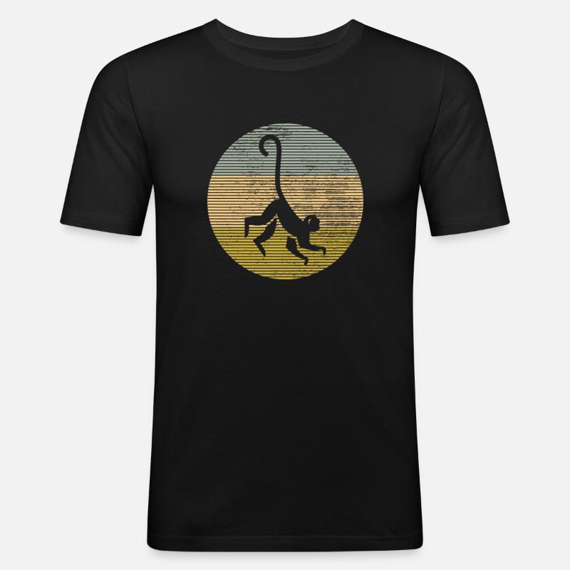 Affe - Männer Slim Fit T-Shirt - Schwarz