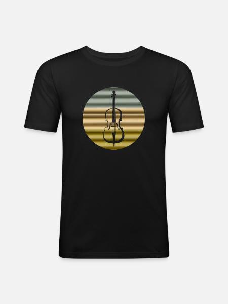 Violon - T-shirt près du corps Homme - noir