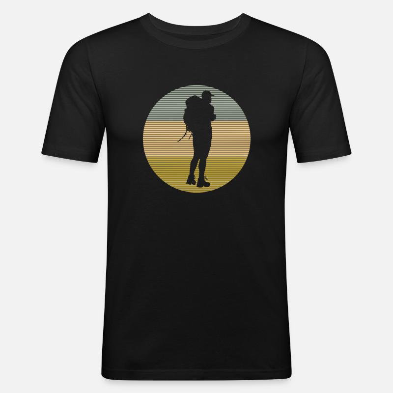 Bergsteigen - Männer Slim Fit T-Shirt - Schwarz