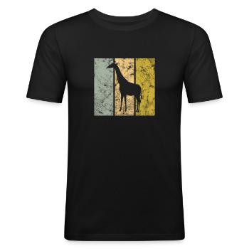 Girafe - T-shirt près du corps Homme - noir - Devant - Nik (191cm)