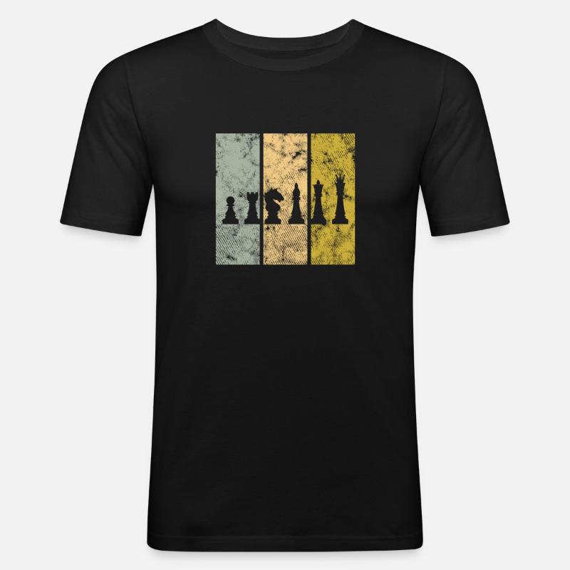 Schach - Männer Slim Fit T-Shirt - Schwarz