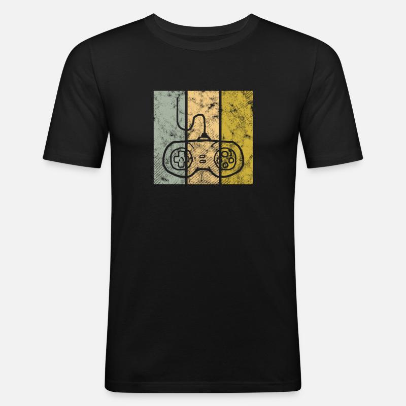 Gaming - Männer Slim Fit T-Shirt - Schwarz