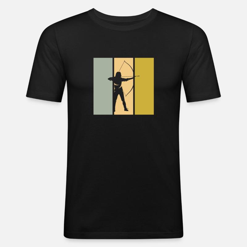 Bogenschießen - Männer Slim Fit T-Shirt - Schwarz