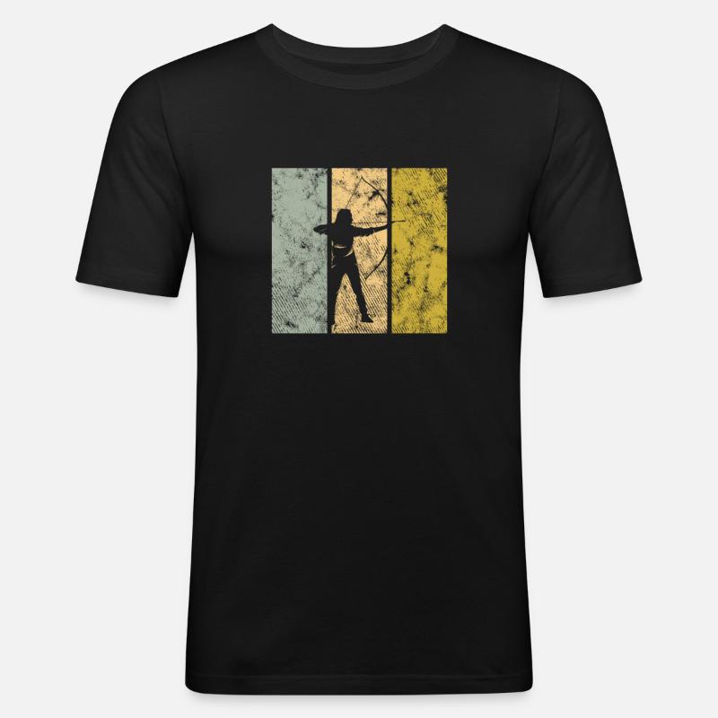 Bogenschießen - Männer Slim Fit T-Shirt - Schwarz