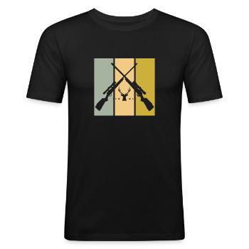 Hunt - Men's Slim Fit T-Shirt - black - Front - Nik (191cm)