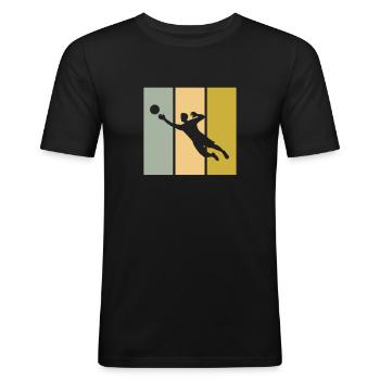 Gardien - T-shirt près du corps Homme - noir - Devant - Nik (191cm)