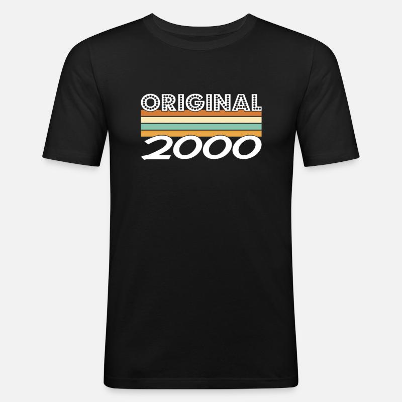 Original 2000 - Männer Slim Fit T-Shirt - Schwarz