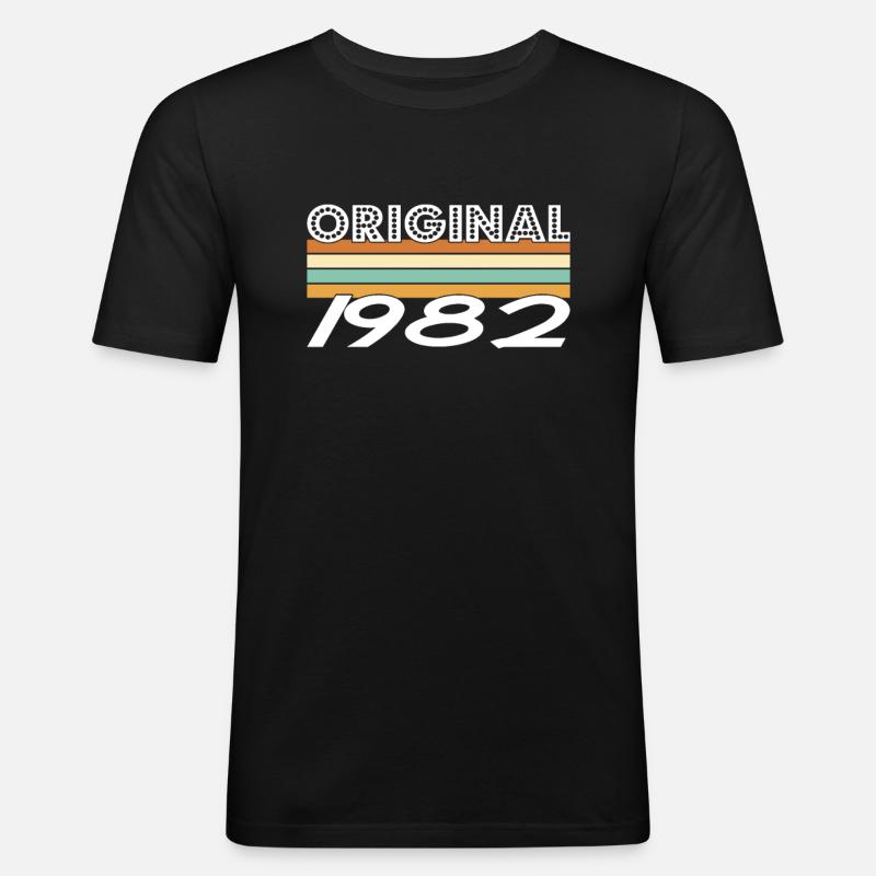 Original 1982 - Männer Slim Fit T-Shirt - Schwarz