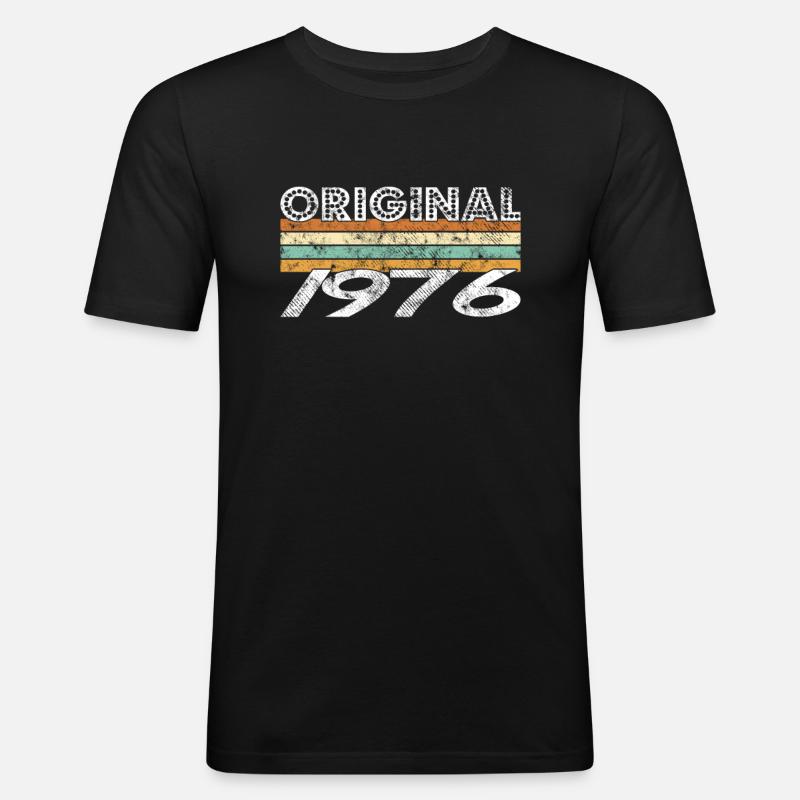 Original 1976 - Männer Slim Fit T-Shirt - Schwarz