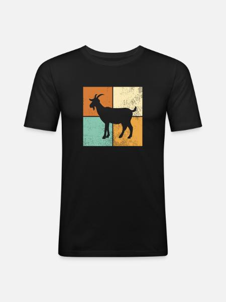 Chèvre - T-shirt près du corps Homme - noir