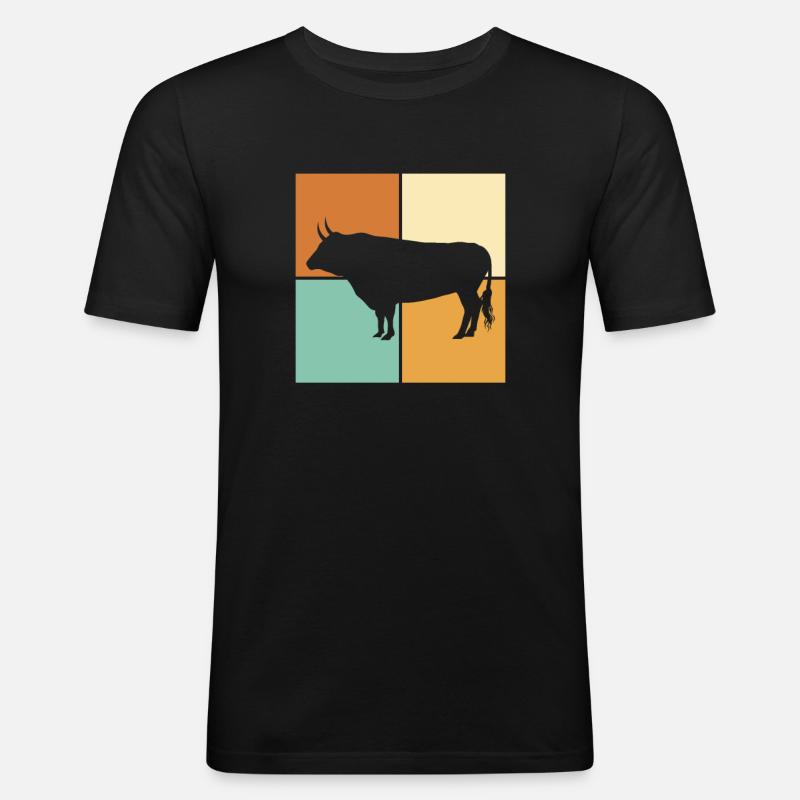 Stier - Männer Slim Fit T-Shirt - Schwarz