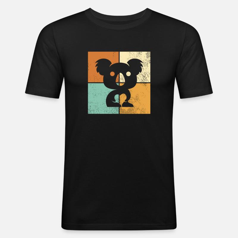 Koala - Männer Slim Fit T-Shirt - Schwarz
