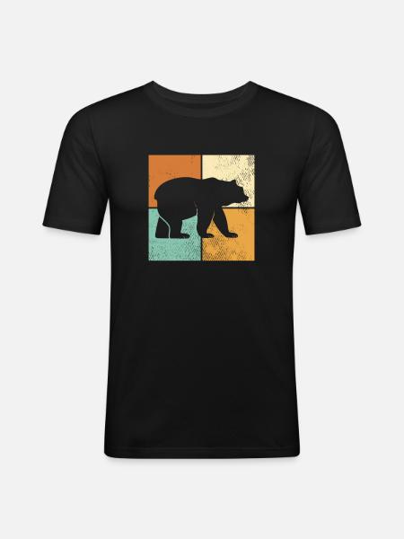Ours - T-shirt près du corps Homme - noir