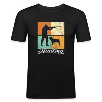 Hunt - Men's Slim Fit T-Shirt - black - Front - Nik (191cm)