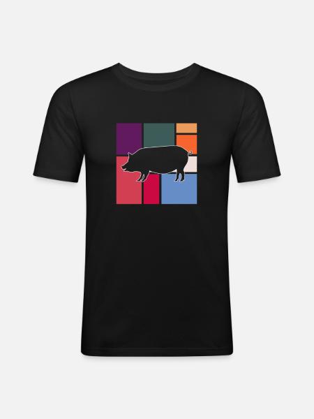 Pig - Men's Slim Fit T-Shirt - black