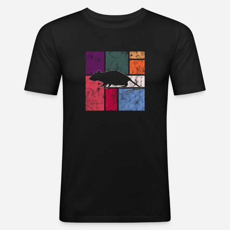 Maus - Männer Slim Fit T-Shirt - Schwarz