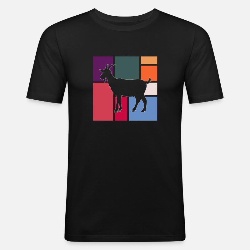 Ziege - Männer Slim Fit T-Shirt - Schwarz