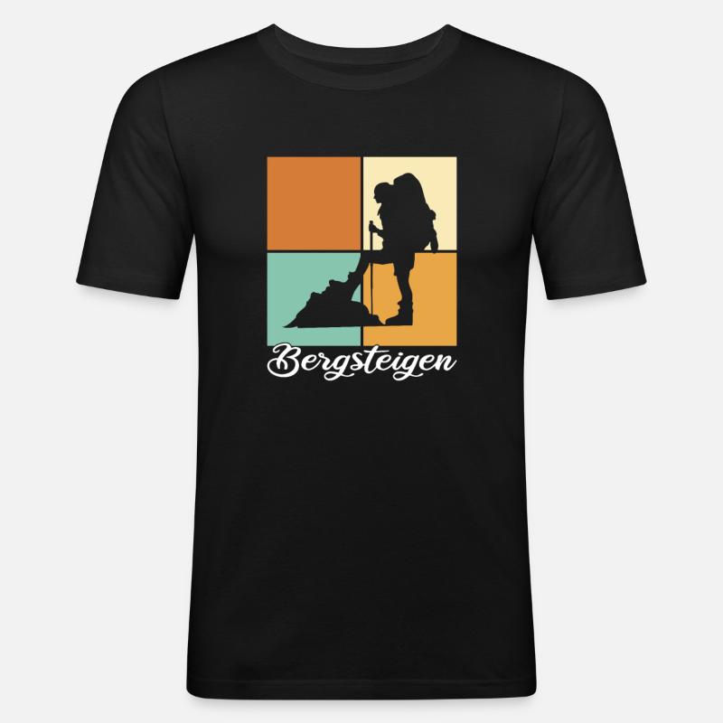 Bergsteigen - Männer Slim Fit T-Shirt - Schwarz
