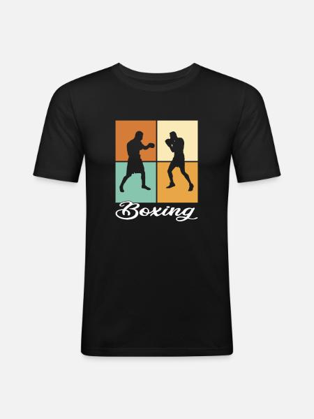 Boxe - T-shirt près du corps Homme - noir