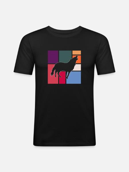 Wolf - Men's Slim Fit T-Shirt - black