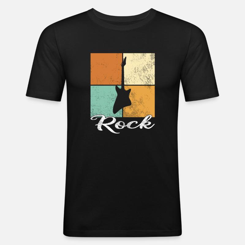 Rock - Männer Slim Fit T-Shirt - Schwarz