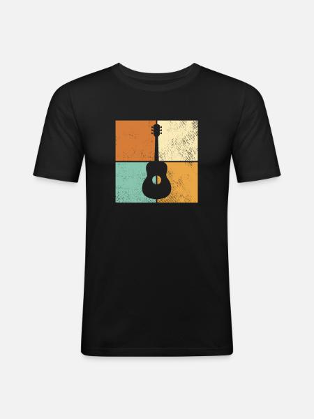 Guitare - T-shirt près du corps Homme - noir