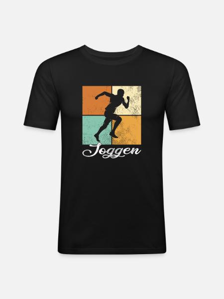Joggen - Männer Slim Fit T-Shirt - Schwarz