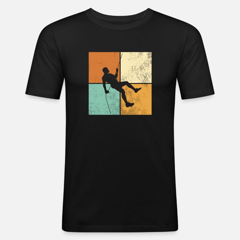 Klettern - Männer Slim Fit T-Shirt - Schwarz
