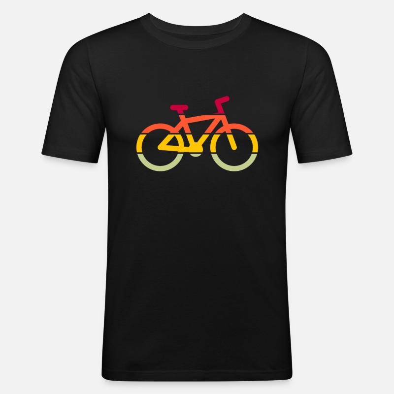 Fahrrad Retro - Männer Slim Fit T-Shirt - Schwarz