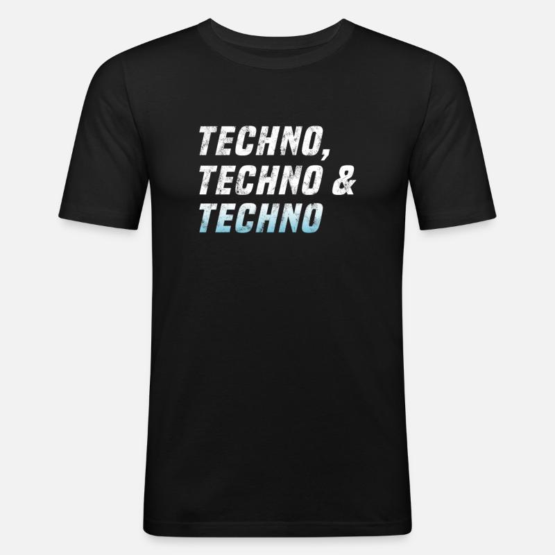 Techno Techno Techno - T-shirt près du corps Homme - noir
