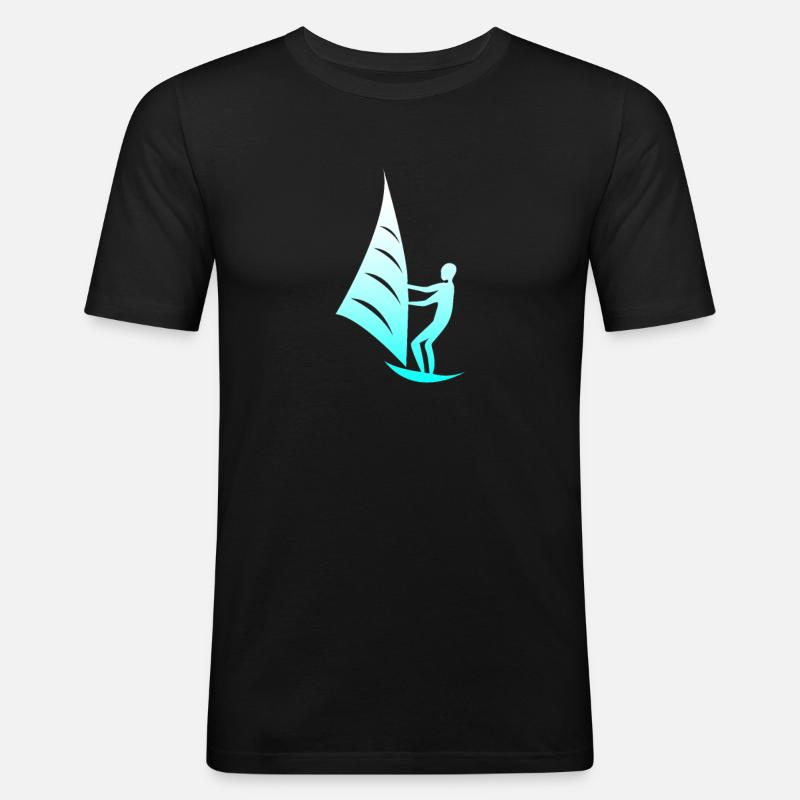 kiteboarder - Männer Slim Fit T-Shirt - Schwarz