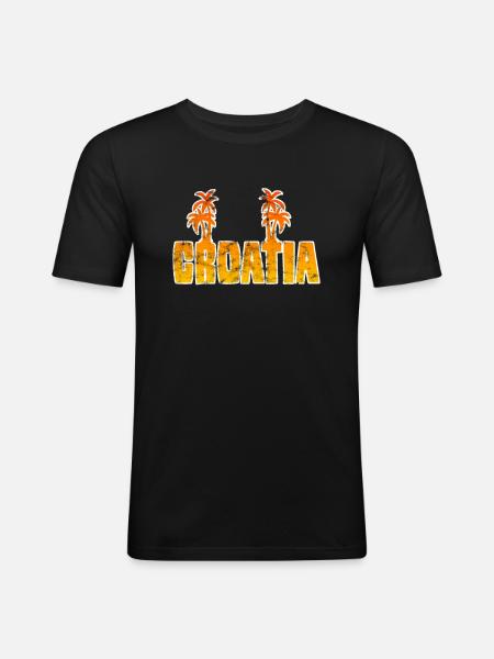 Croatia Holidays - Men's Slim Fit T-Shirt - black