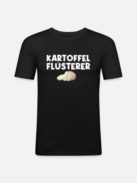 Kartoffel Flüsterer - Männer Slim Fit T-Shirt - Schwarz