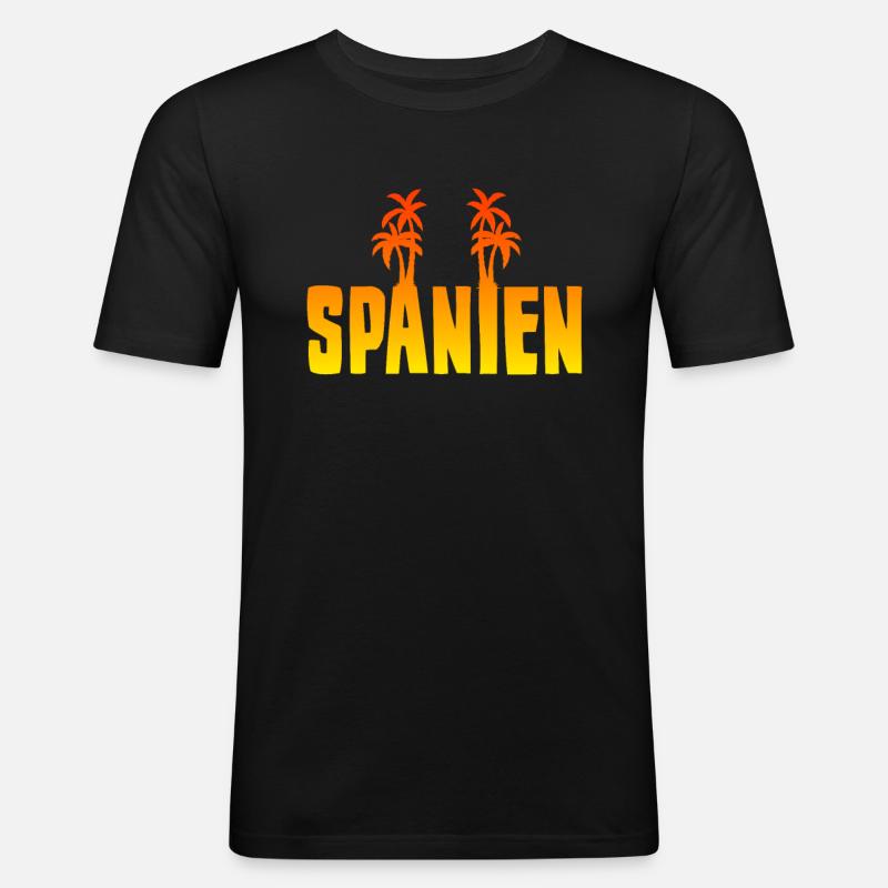 Spanien Urlaub - Männer Slim Fit T-Shirt - Schwarz